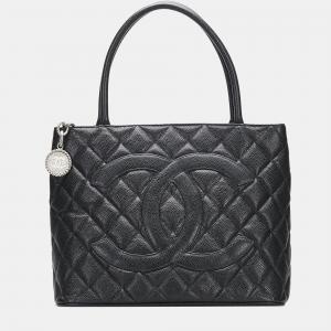 Chanel Black Caviar Medallion Tote