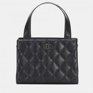 Chanel Black Lambskin Leather Handbag