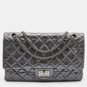 Chanel Metallic Grey Quilted Leather Reissue 2.55 Classic 227 Flap Bag