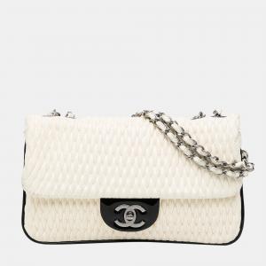 Chanel White CC Matelasse Flap Bag