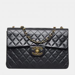 Chanel Black Maxi Classic Lambskin Double Flap