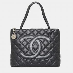 Chanel Black Caviar Medallion Tote