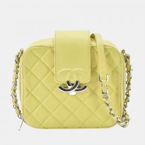 Chanel Yellow Leather CC Box Camera Bag