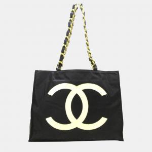 Chanel Black CC Nylon Cabas tote Bag