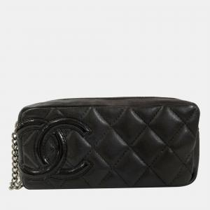 Chanel Black Leather Cambon clutch