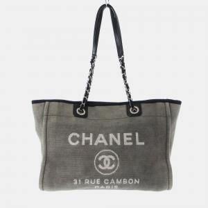 Chanel Grey Denim Deauville tote Bag