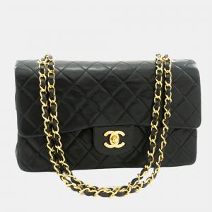 Chanel Black Leather Classic Double Flap Bag