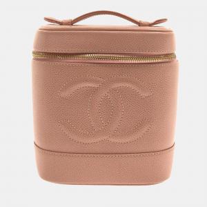 Chanel Pink Leather CC Vanity Case