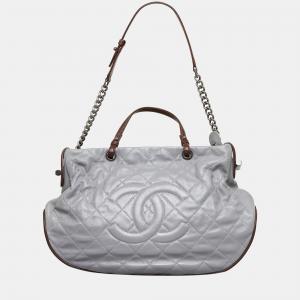 Chanel Grey Country Chic Leather Satchel