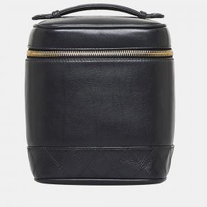 Chanel Black Quilted Leather Vertical Vanity Case