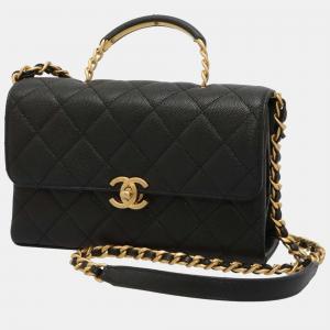 Chanel black Leather Classic Rectangular Top Handle Bag