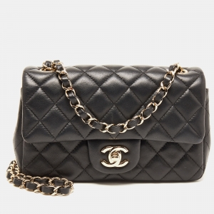 Chanel Black Quilted Leather New Mini Classic Flap Bag