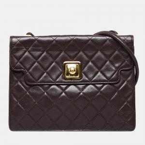 Chanel Burgundy Matelasse Flap Bag