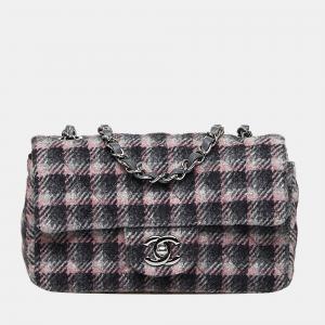 Chanel Black Wool Flap Crossbody Bag