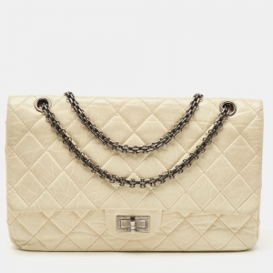 Chanel Ivory Aged Quilted Leather Reissue 2.55 Classic 227 Flap Bag