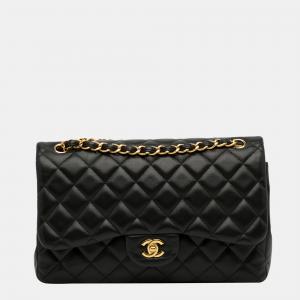 Chanel Black Jumbo Classic Lambskin Double Flap