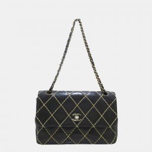 Chanel Black Wild Stitch Single Flap Bag