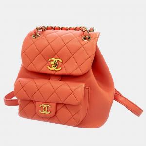 Chanel Pink Lambskin Leather Duma Backpack