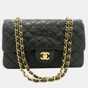 Chanel Black Leather Jumbo Classic Double Flap Shoulder Bag