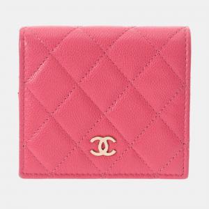 Chanel Pink Caviar Leather CC Wallet