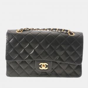 Chanel Black Lambskin Leather Medium Classic Double Flap Bag