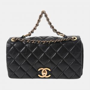 Chanel Black Leather Chainn Flap Bag