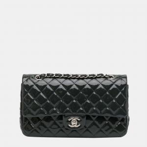 Chanel Blue Medium Classic Patent Double Flap