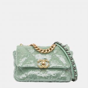 Chanel Green 19 Sequin Flap Bag