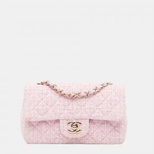 Chanel Pink Classic Mini Rectangular Tweed Flap Bag