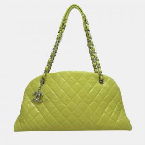 Chanel Green  Just Mademoiselle Quilted Leather Bowling Bag