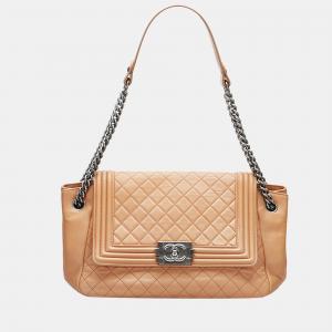 Chanel Pink Leather CC Accordion Boy Flap Bag