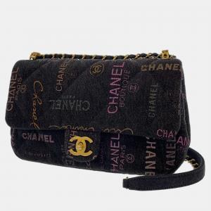 Chanel Black Denim Mood Large Flap Bag