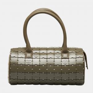 Chanel Grey Lucite Puzzle Barrel Handbag