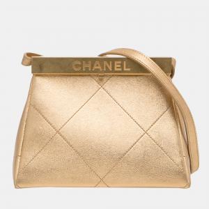 Chanel Gold Kiss Lock Frame Bag