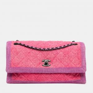 Chanel Pink CC Tweed Shoulder Bag