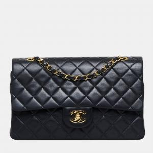 Chanel Black Medium Classic Lambskin Double Flap Bag