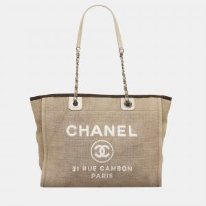 Chanel Beige/Brown Deauville Tote