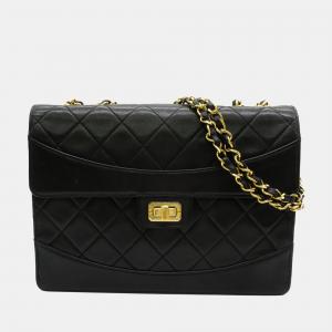 Chanel Black Leather Medium Mademoiselle Single Flap Shoulder Bag