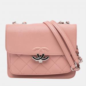 Chanel Pink CC Calfskin Box Flap Bag