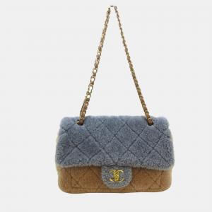 Chanel Multicolor Shearling Flap Shoulder Bag