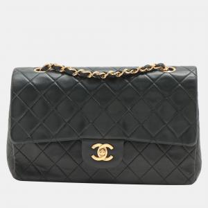 Chanel Black Leather Classic Double Flap Bag