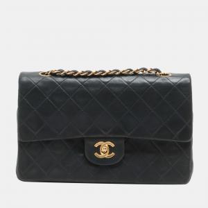 Chanel Black Leather Classic Double Flap Bag