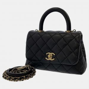 Chanel Black Caviar Coco Handle Bag