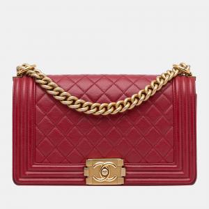 Chanel Red Medium Boy Bag