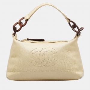 Chanel Beige Chanel CC Caviar Handbag