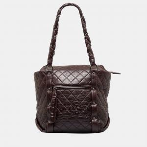 Chanel Brown Lady Braid Shopping Tote