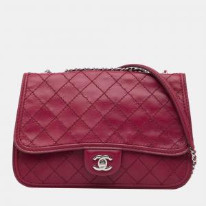 Chanel Red Double Stitch Calfskin French Riviera Single Flap