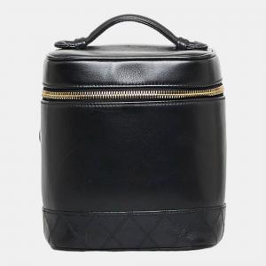 Chanel Black Leather CC Vanity Case