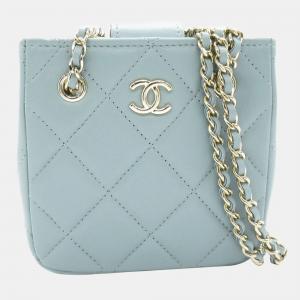 Chanel Blue CC Quilted Leather Crossbody Bag