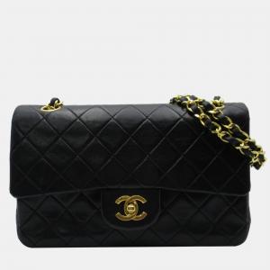 Chanel Black Leather Small Classic Double Flap Bag